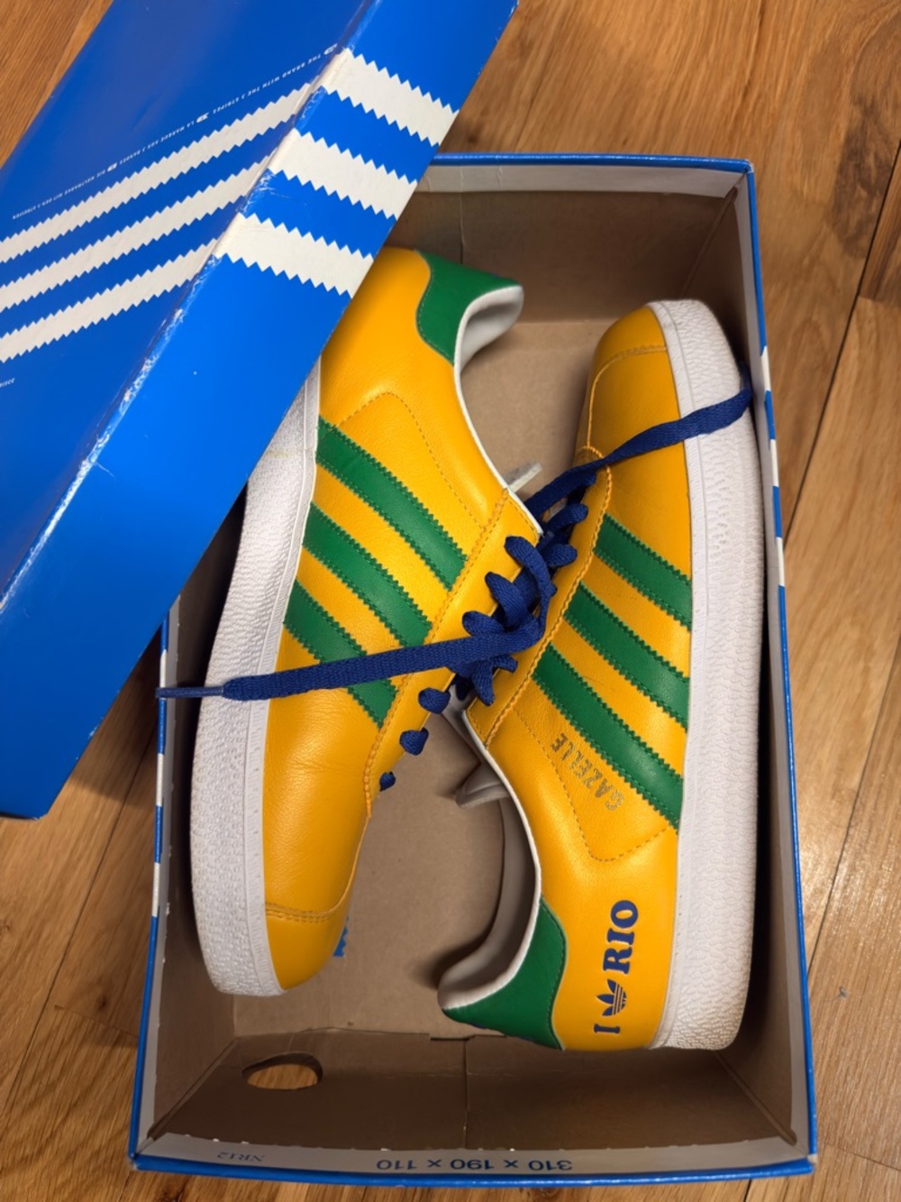 Adidas Men’s Gazelle  Rio Sneakers - Yellow/Green
Size 8